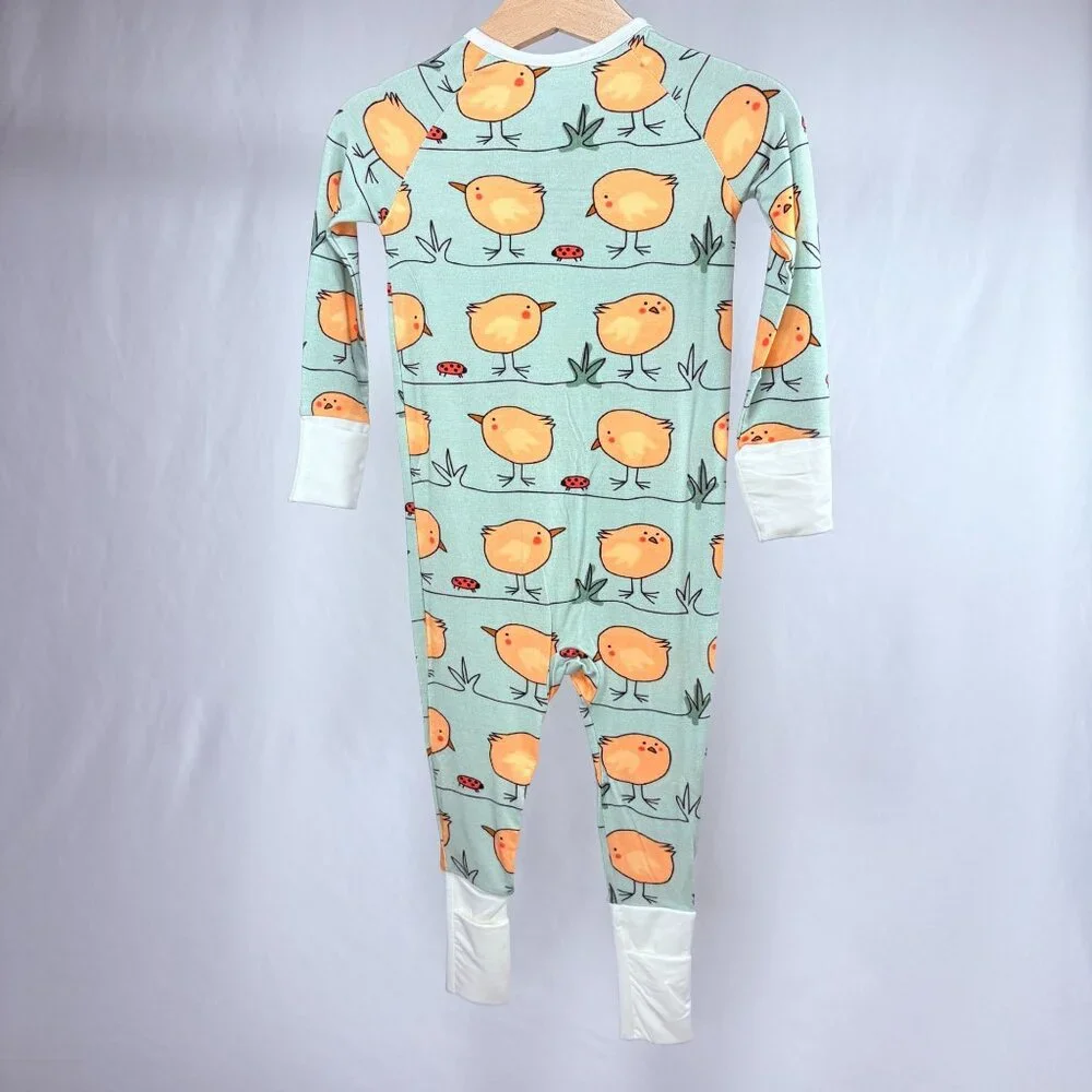 NWOT Bamboo Spring Chick Ladybug Print Convertible Zippered Sleeper 12-18m